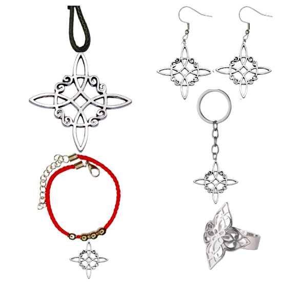 Imagen de Juego Nudo de Bruja  Z Curado Uso Rudo (Aretes, Dije+ Anillo+ Llavero+ Pulsera)+ 10 Combnaciones para Escoger X1 - Alta Durabilidad