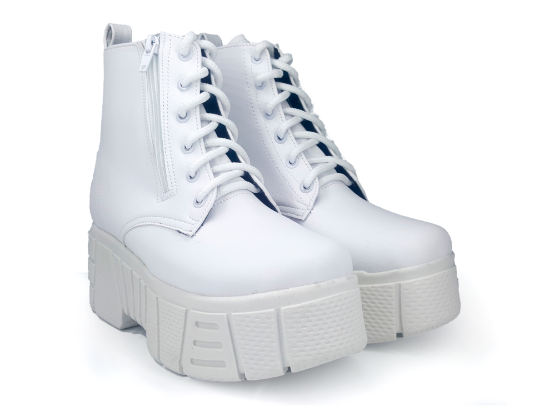 Imagen de Botas Plataformas #3000 con cierre Vinipiel Blanco