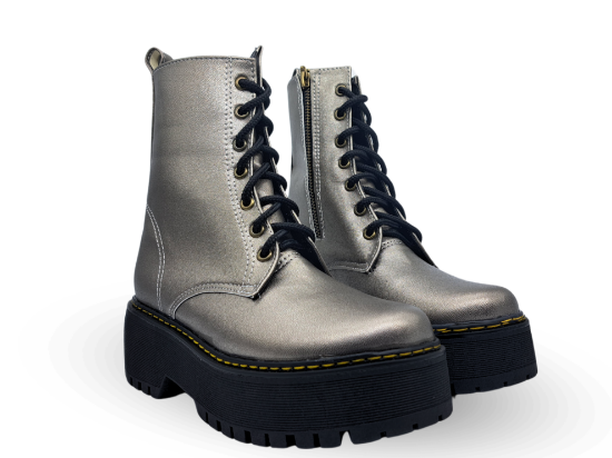 Imagen de Botas Plataformas #400 Vinipiel Plata