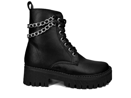 Imagen de Botas Con Cadena #410 Vinipiel Negro