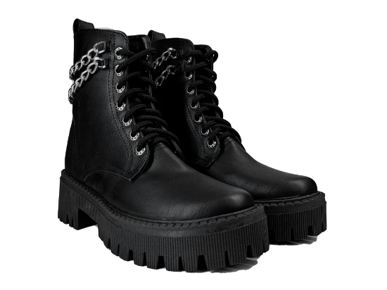 Imagen de Botas Con Cadena #410 Vinipiel Negro