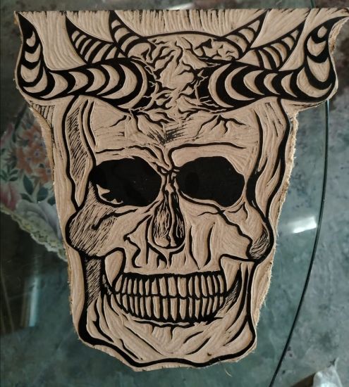 Imagen de Arte Xilografía, cuadro decorativo, técnica de impresión con plancha de madera