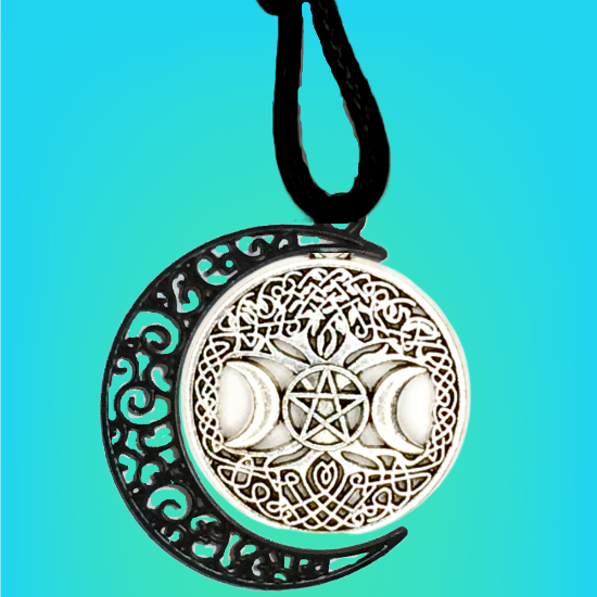 Imagen de  3 Poderosos Simbolos Protectores en Un Dije Curado ( Arbol de la Vida + Pentagrama + Triple Luna) Hecate / Hekate Varios Modelos para Escoger -X1