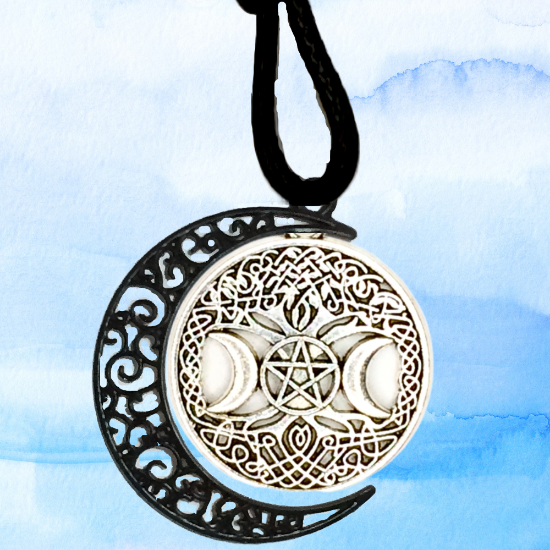 Imagen de  3 Poderosos Simbolos Protectores en Un Dije Curado ( Arbol de la Vida + Pentagrama + Triple Luna) Hecate / Hekate Varios Modelos para Escoger -X1