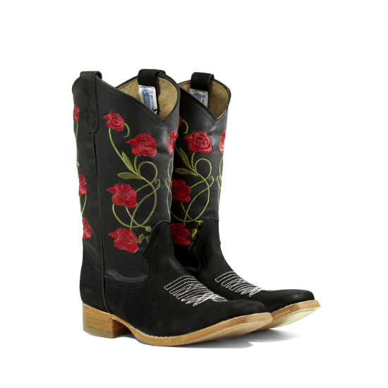 Imagen de Bota Vaquera Dama Bordada Charra 100% piel