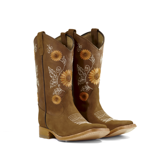 Imagen de Bota Vaquera Dama Bordada Charra 100% piel