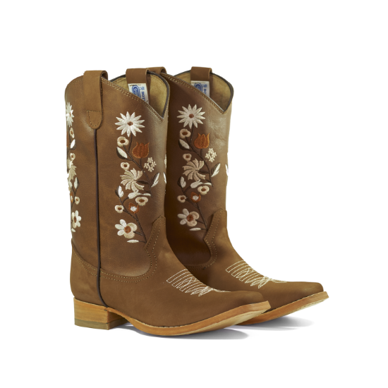 Imagen de Bota Vaquera Dama Bordada Charra 100% piel