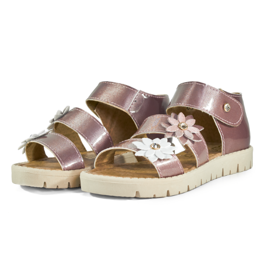 Imagen de Huarache Flores Para Niña Ebony