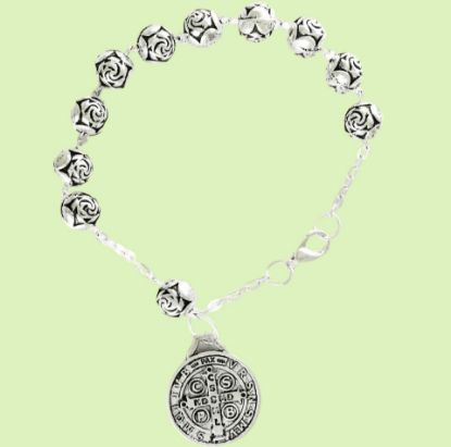 Imagen de Pulsera San Benito 4mm, Baño De Plata, 40 Piezas.