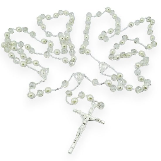 Imagen de Lazo De Perlas y Cristal Importado, Mancuerna de Matrimonio, Para Boda. 