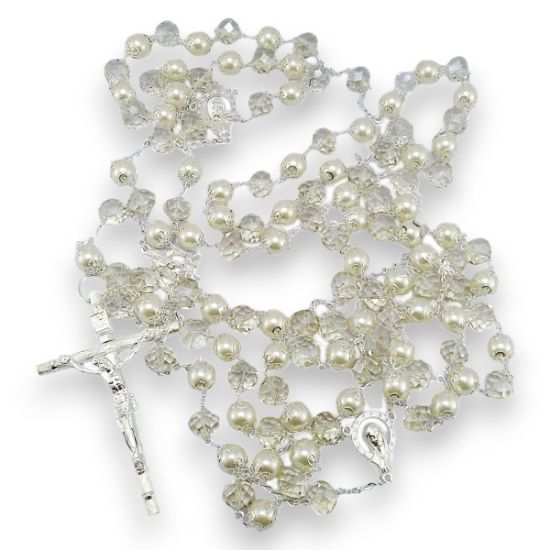 Imagen de Lazo De Perlas y Cristal Importado, Mancuerna de Matrimonio, Para Boda. 