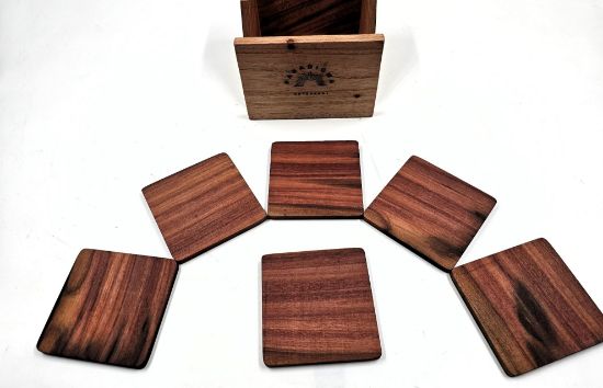 Imagen de Juego de 6 Posavasos en Madera de Zapote