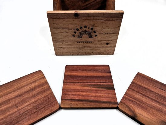 Imagen de Juego de 6 Posavasos en Madera de Zapote