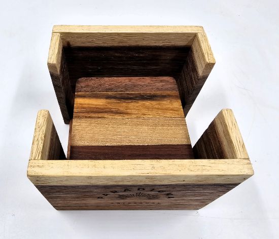 Imagen de Juego de 6 posavasos de maderas Tropicales