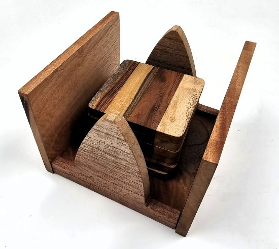 Imagen de Juego de 6 Posavasos en Maderas Exoticas