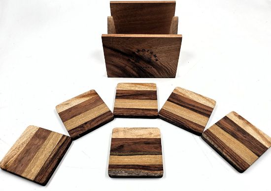 Imagen de Juego de 6 Posavasos en Maderas Exoticas