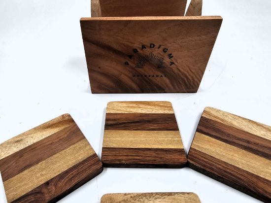 Imagen de Juego de 6 Posavasos en Maderas Exoticas