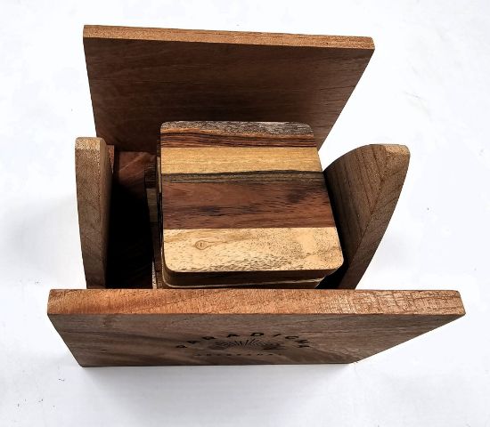 Imagen de Juego de 6 Posavasos en Maderas Exoticas