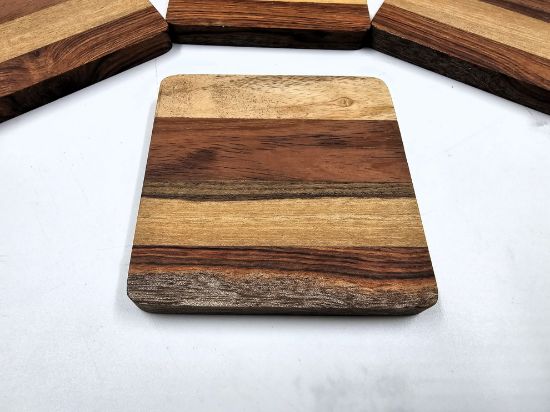 Imagen de Juego de 6 Posavasos en Maderas Exoticas