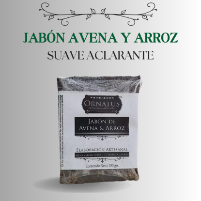 Imagen de Jabón de avena y arroz (suave aclarante) 230 grs.
