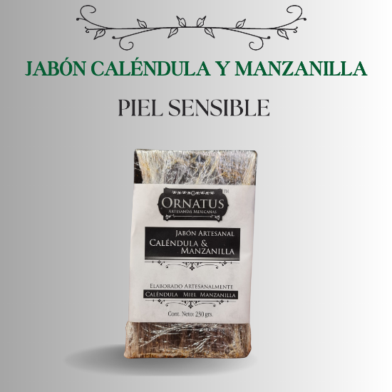 Imagen de Jabón de caléndula y manzanilla (piel sensible) 230 grs.