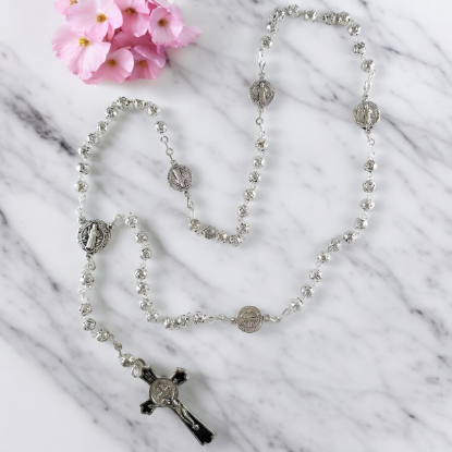 Imagen de Rosario Plata Vieja De San Benito, Con Baño De Plata.