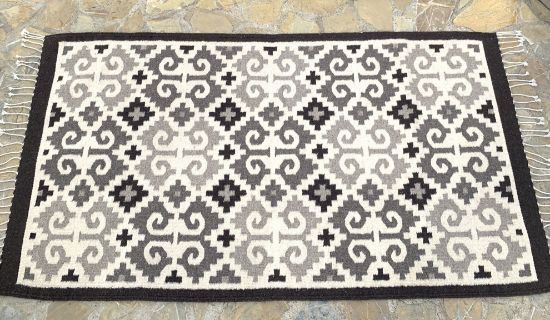 Imagen de Tapete Zapoteco de Lana Natural y Tejido a Mano, 80x150cm 