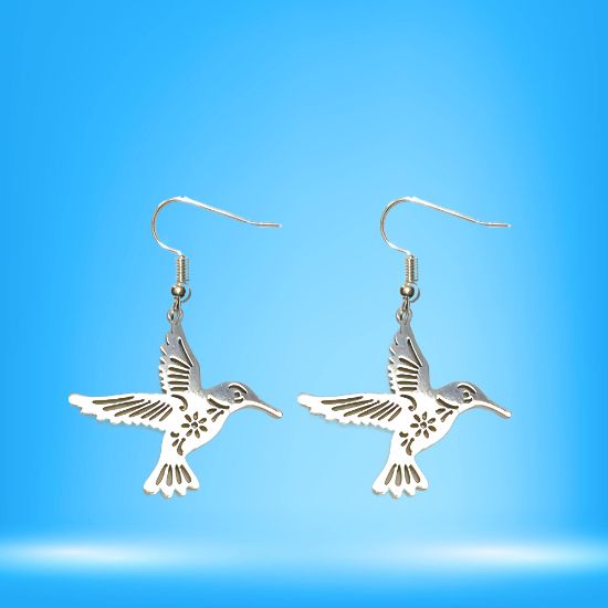 Imagen de Hermoso Dije Colibri Grande Acero Inoxidable  en Aretes, Dije/Collar o Juego Alta Durabilidad+ 9 Modelos a Escoger X1col