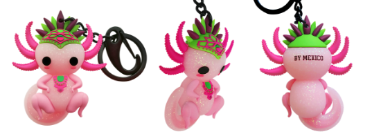 Imagen de Llavero 3D By Mexico Ajolote Yul Glitter 