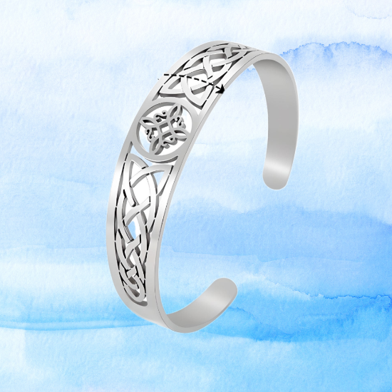 Imagen de + 9 Modelos  para Seleccionar de  Brazalete Nudo de Bruja CURADO Ajustable de ACERO INOXIDABLE Espesor de 2 mm Alta Durabilidad para Uso Rudo  X1BRA