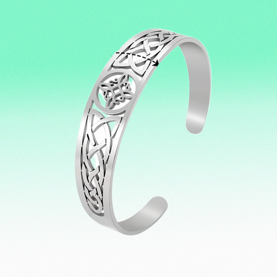 Imagen de + 9 Modelos  para Seleccionar de  Brazalete Nudo de Bruja CURADO Ajustable de ACERO INOXIDABLE Espesor de 2 mm Alta Durabilidad para Uso Rudo  X1BRA