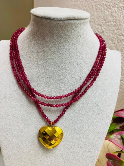 Imagen de Audy Joyas Collar con Piedra  de  Cristal en color Rojo