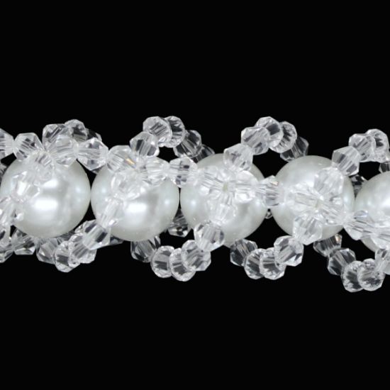 Imagen de Lazo Y Rosario De Perlas y  Cristal Cortado Importado, Para Boda, Matrimonio.