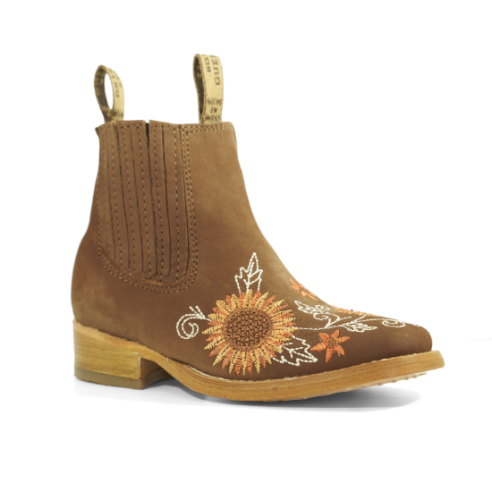 Imagen de Botines Girasol Vaqueros Charro Punta Cuadrada 100% Piel 18 al 25