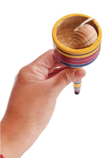 Imagen de 10 BALEROS COPA - COLORIDOS - JUGUETES ARTESANALES MEXICANOS