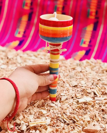 Imagen de 10 BALEROS COPA - COLORIDOS - JUGUETES ARTESANALES MEXICANOS