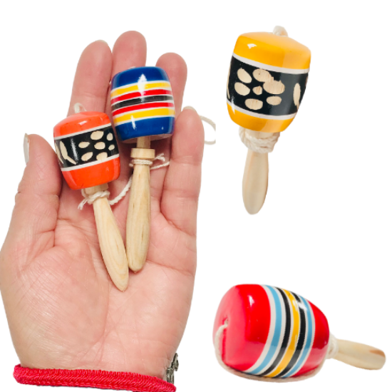 Imagen de 12 Piezas  Mini Baleros De Madera Juguete Típico Artesanal