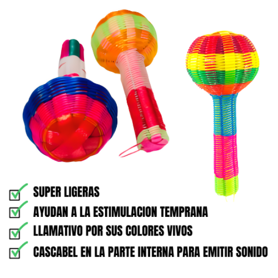 Imagen de 5 Sonajas Tejidas con cascabel Juguete Típico Mexicano