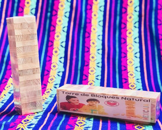 Imagen de 2 Torres De Bloques Naturales| Juego De Mesa | 20.5x4.5x4.5