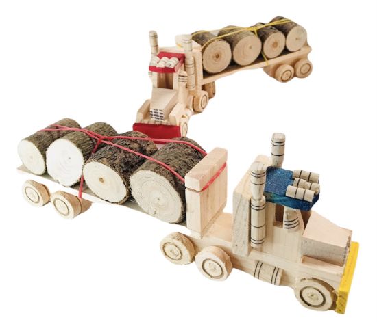 Imagen de 2 Tráiler De Madera - Juguete Artesanal Mexicano - Camión -