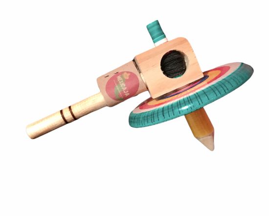 Imagen de 2 Trompos Churumbelas | Madera | Juguete Típico Mexicano