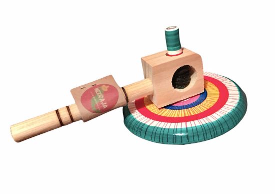 Imagen de 2 Trompos Churumbelas | Madera | Juguete Típico Mexicano