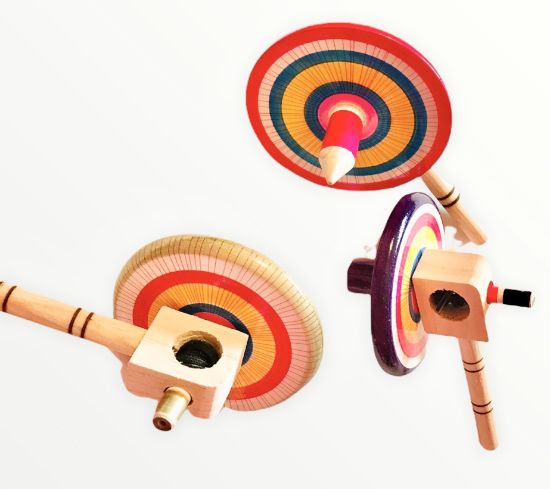 Imagen de 2 Trompos Churumbelas | Madera | Juguete Típico Mexicano