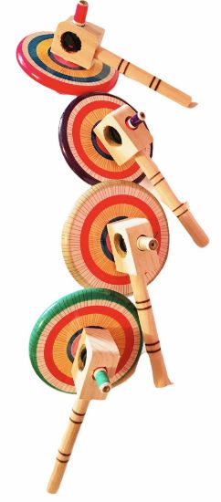 Imagen de 2 Trompos Churumbelas | Madera | Juguete Típico Mexicano