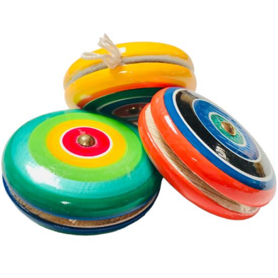 Imagen de 4 Yoyos De Madera / Juguetes Para Niños - Niñas