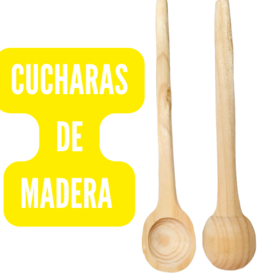 Imagen de 6 Cucharas Moleras/salseras Artesanal Uso Gral 17-19 Cm