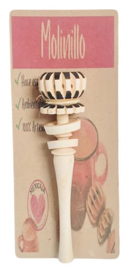 Imagen de 4 Mini Molinillos De Madera Para Hacer Chocolate -15-17 Cm