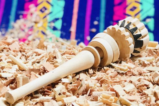 Imagen de 4 Mini Molinillos De Madera Para Hacer Chocolate -15-17 Cm