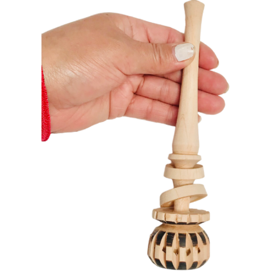 Imagen de 4 Mini Molinillos De Madera Para Hacer Chocolate -15-17 Cm