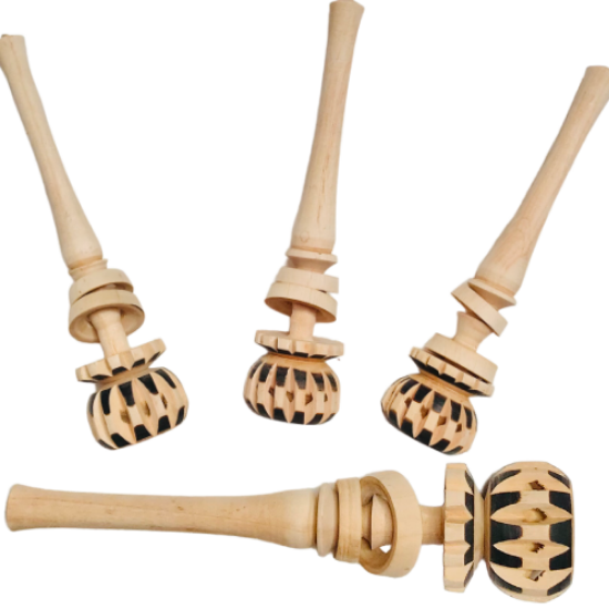 Imagen de 4 Mini Molinillos De Madera Para Hacer Chocolate -15-17 Cm